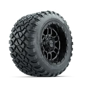 Set of (4) 12 in GTW® Titan Machined & Black Wheels with 22x11-R12 Nomad All-Terrain Tires