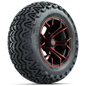 GTW Spyder Red/Black 14 in Wheels with 23x10-14 GTW Predator All-Terrain Tires – Full Set