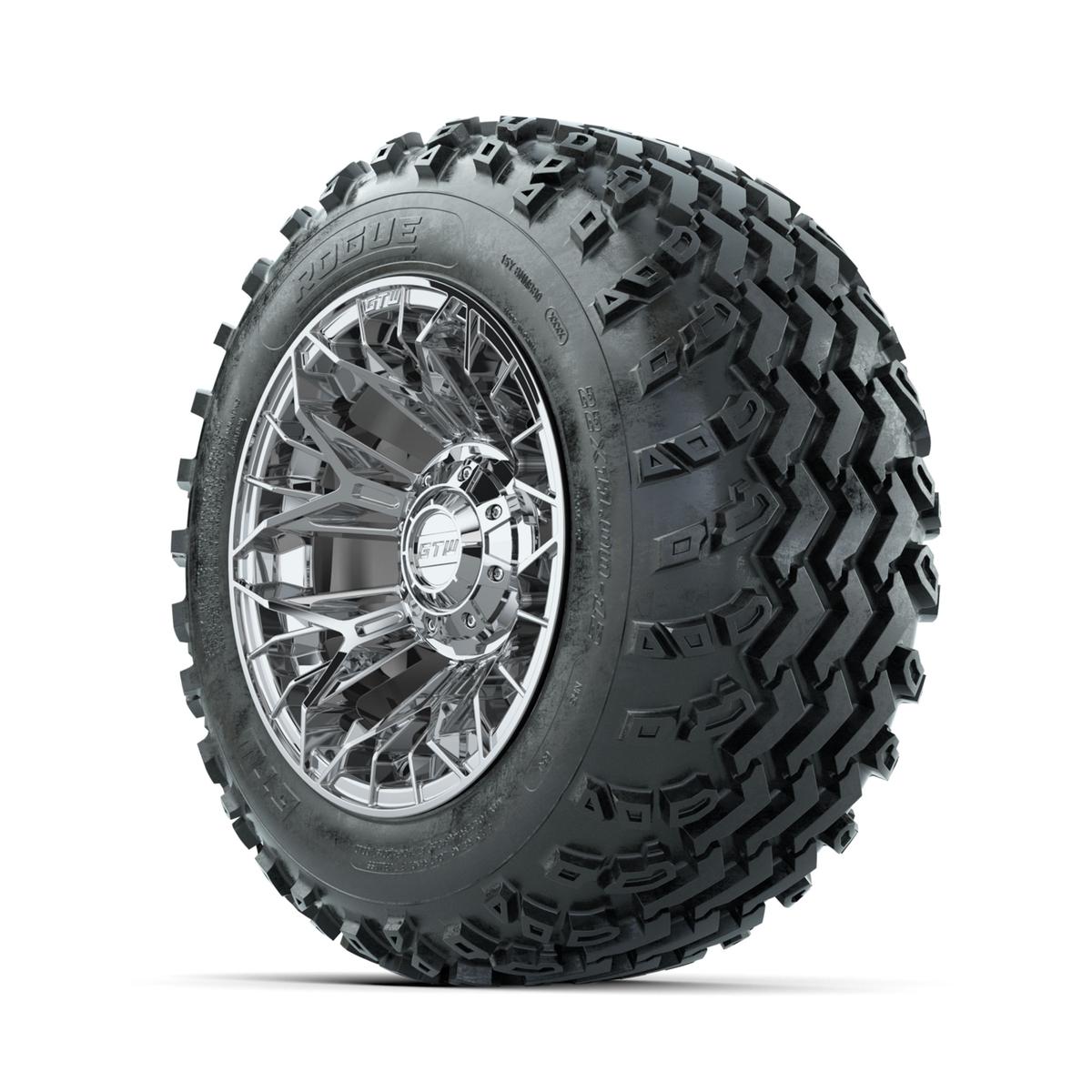 GTW Stellar Chrome 12 in Wheels with 22x11.00-12 Rogue All Terrain Tires – Full Set
