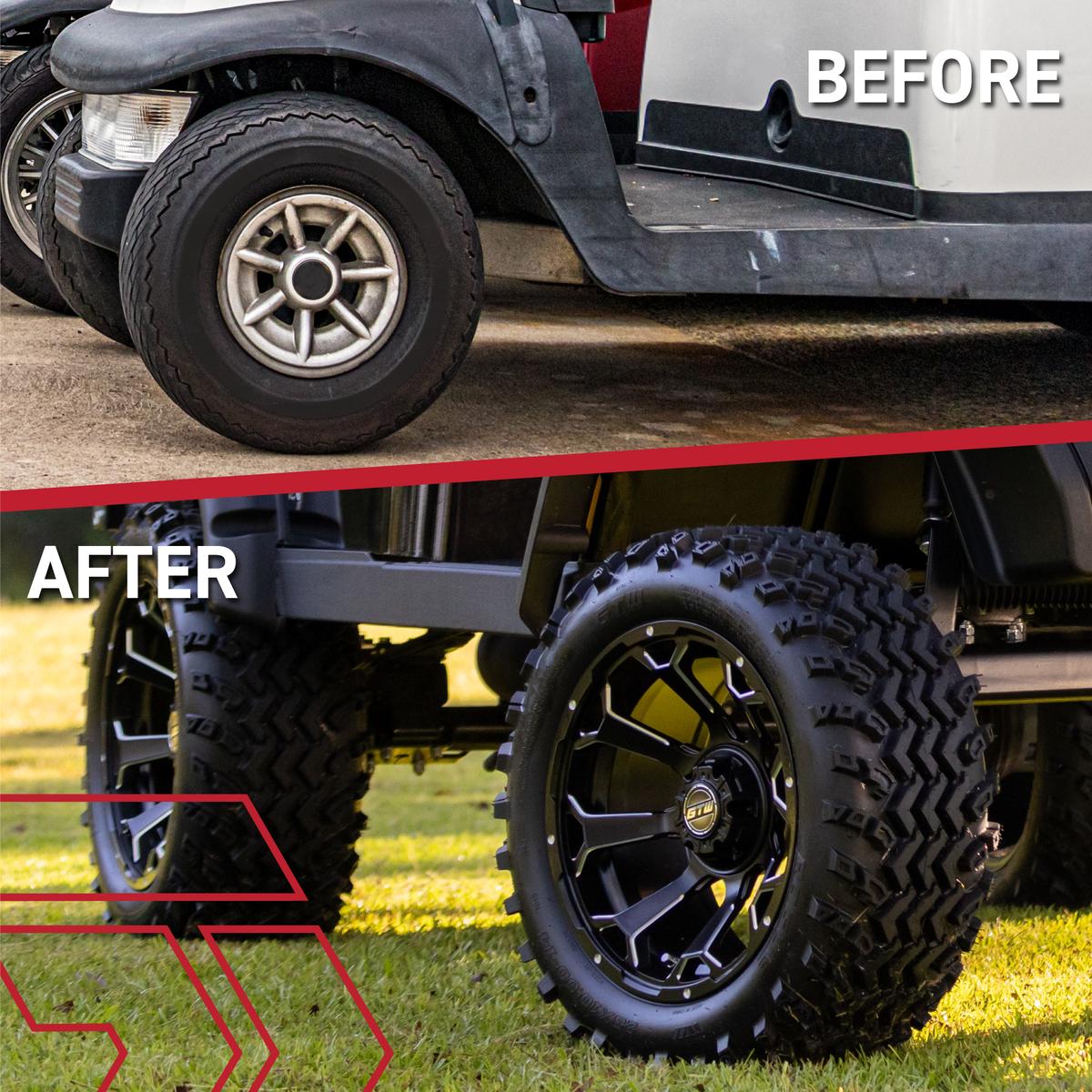 Set of (4) 15&Prime; GTW Raven Matte Black Wheels with 23x10-R15 Nomad All-Terrain Tires