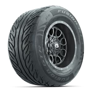 GTW&reg; Volt Gunmetal 12 in Wheels with 255/55-R12 Fusion GTR Steel Belt Radial Street Tires – Full Set