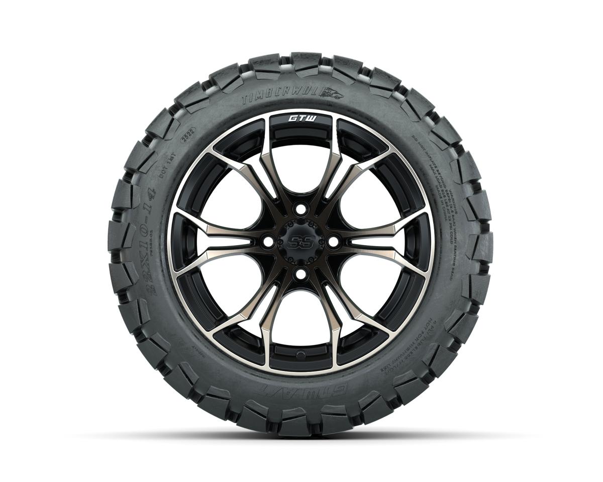 GTW Spyder Bronze/Matte Black 14 in Wheels with 22x10-14 GTW Timberwolf All-Terrain Tires – Full Set