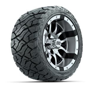 GTW Diesel Black/Machined 12 in Wheels with 215/40-R12 Maverick Low-Profile All-Terrain Tires – Full Set