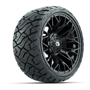 GTW Stellar Black 14 in Wheels with 205/35-R14 Maverick Low-Profile All-Terrain Tires – Full Set