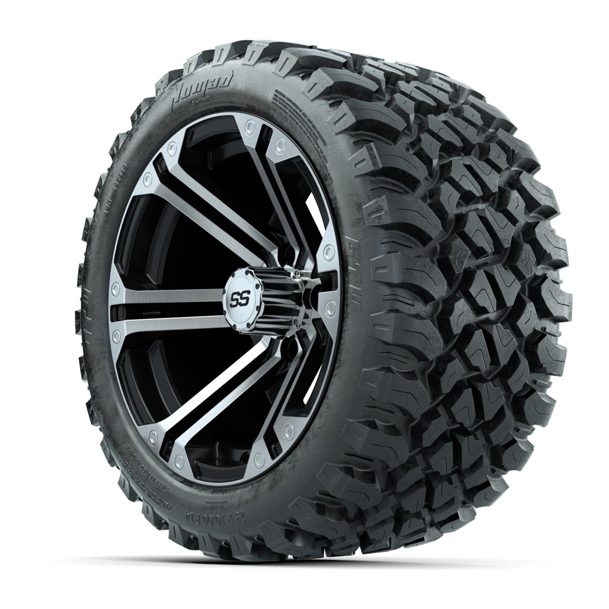 GTW&reg; Specter Black/Machined 14 in Wheels with 23X10-R14 Nomad Steel Belt Radial All-Terrain Tires – Full Set