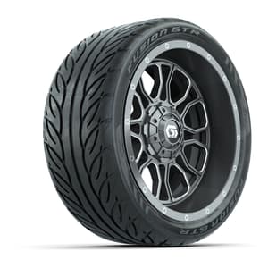 GTW Volt Gunmetal/Machined 14 in Wheels with 205/40-R14 Fusion GTR Street Tires - Full Set