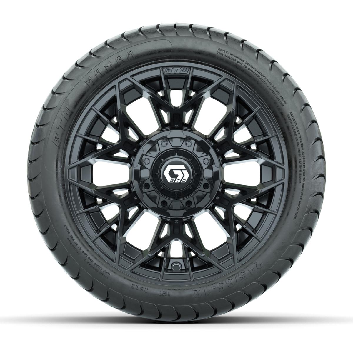 Set of (4) 12 in GTW® Stellar Black Wheels with 215/35-12 Mamba Street Tires