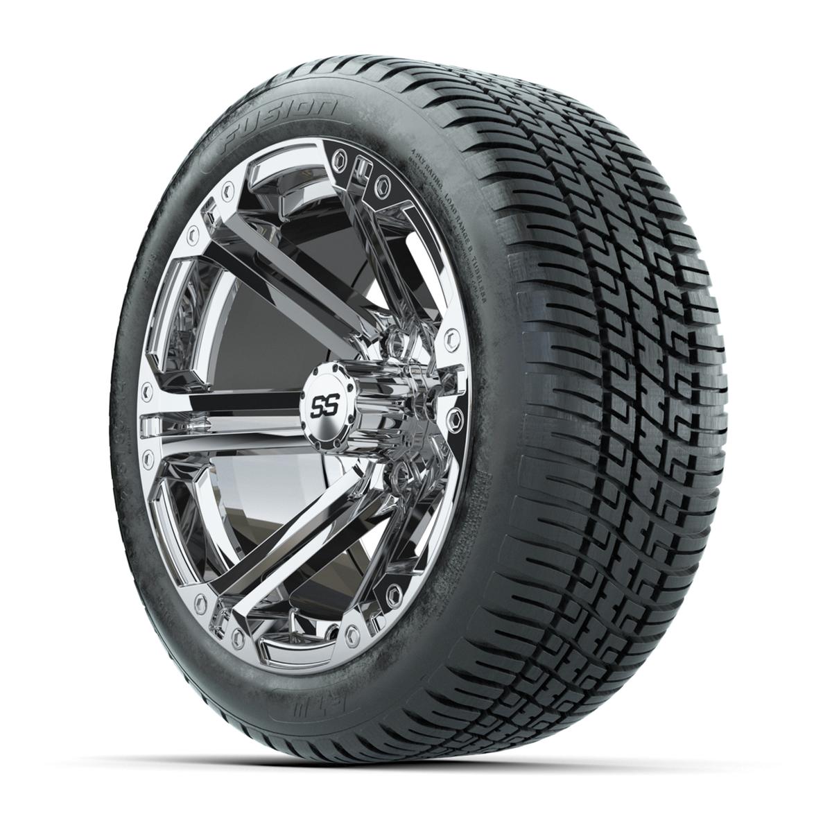 GTW Specter Chrome 14 in Wheels with 19in Fusion Street Tires – Set of 4