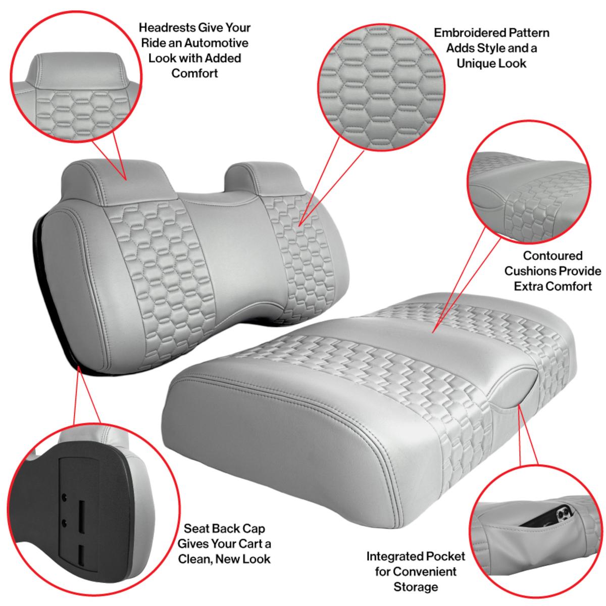 MadJax® Colorado Seats for EZGO TXT/RXV/S4/L4 & MadJax XSeries Storm – White