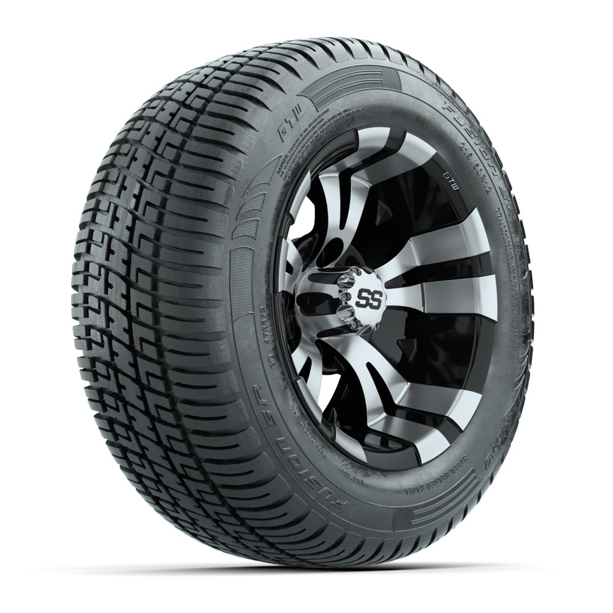 Set of (4) 12 in GTW Vampire Wheels with 215/50-R12 Fusion S/R Street Tires