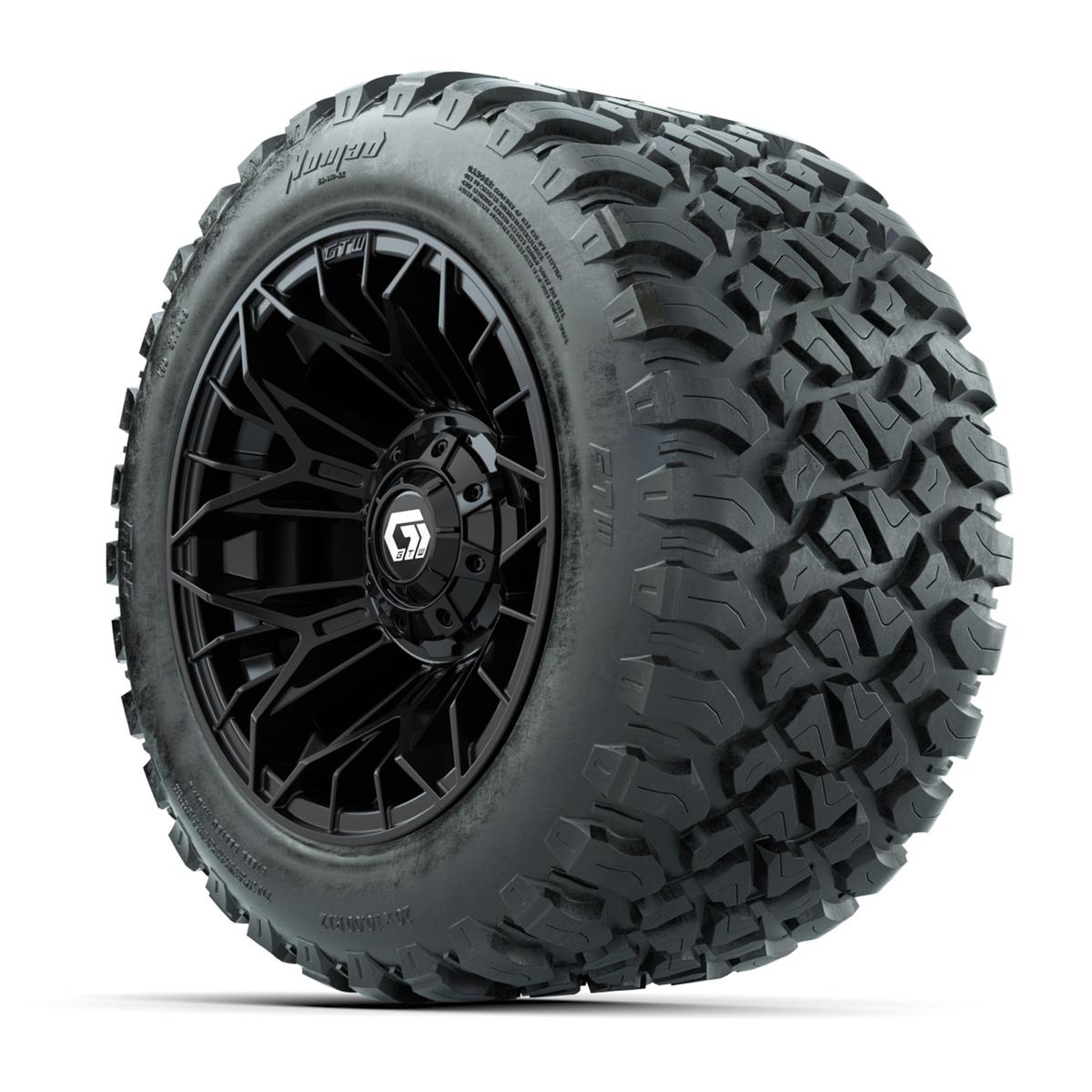 GTW&reg; Stellar Black 12 in Wheels with 20X10-12 Nomad Steel Belt Radial All-Terrain Tires – Full Set