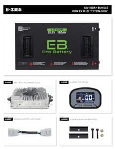 ICON EV 2017-2021 Eco Lithium 51v 160Ah "Toyota MCU" Battery Bundle