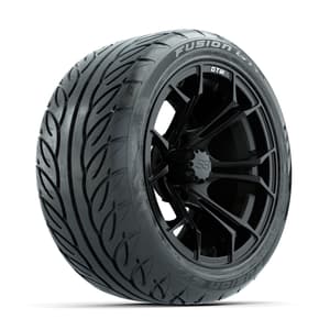 GTW Spyder Matte Black 14 in Wheels with 225/40-R14 Fusion GTR Street Tires – Full Set