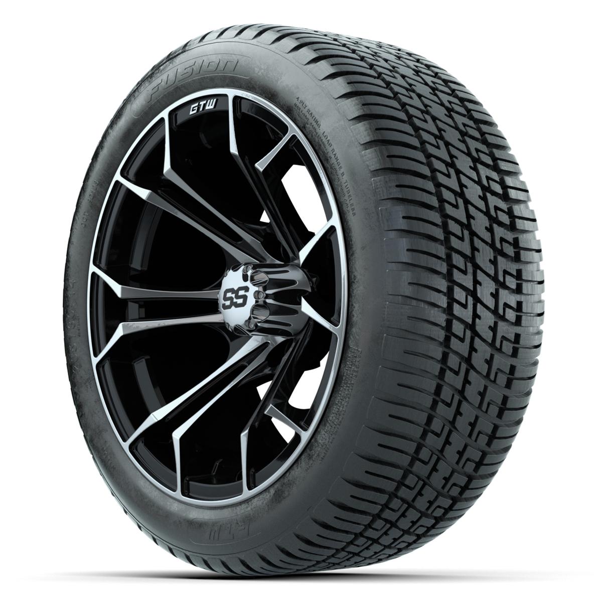 GTW Spyder Machined/Black 14 in Wheels with 205/30-14 Fusion Street Tires – Full Set