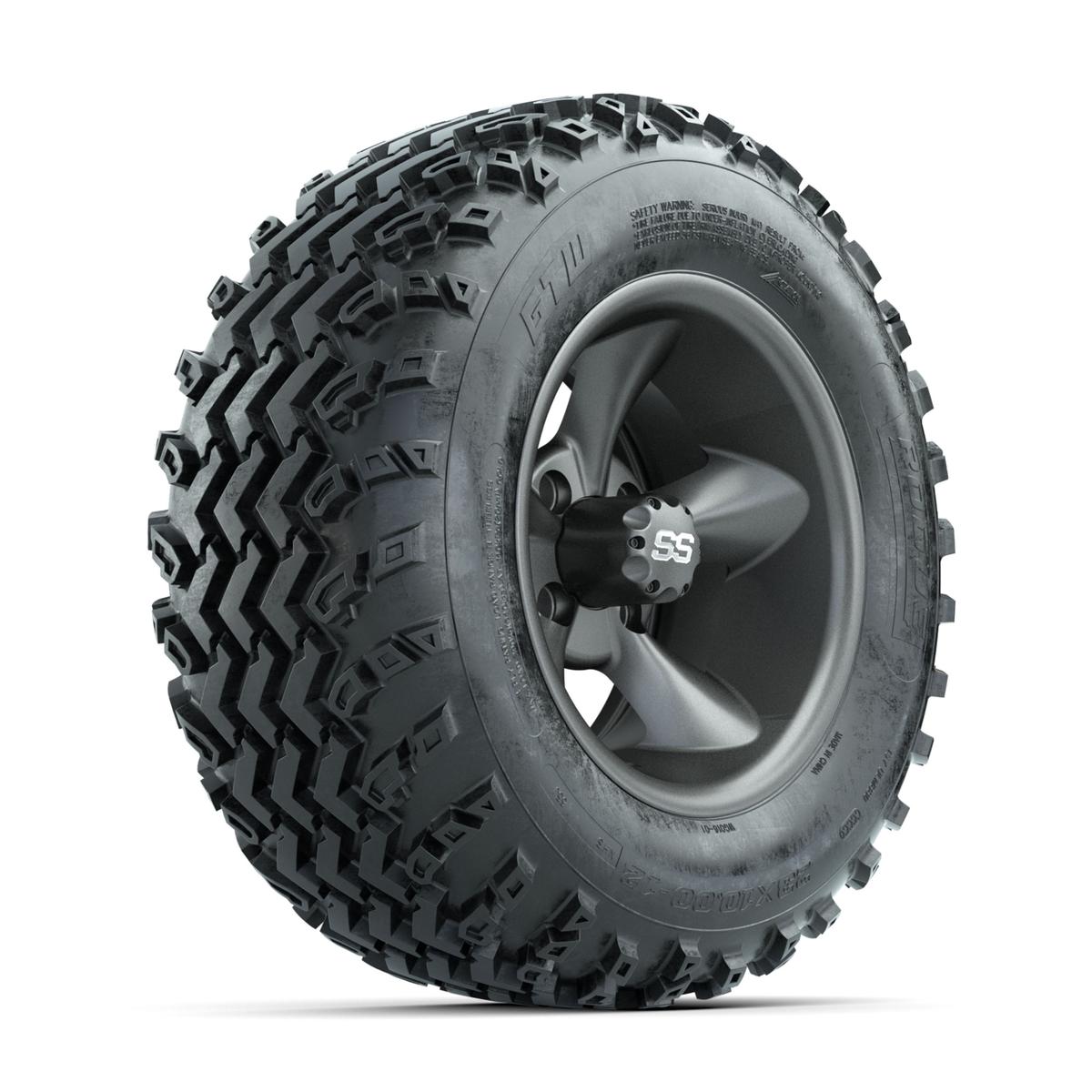 GTW Stellar Machined/Black 12 in Wheels with 23x10.00-12 Rogue All Terrain Tires – Full Set