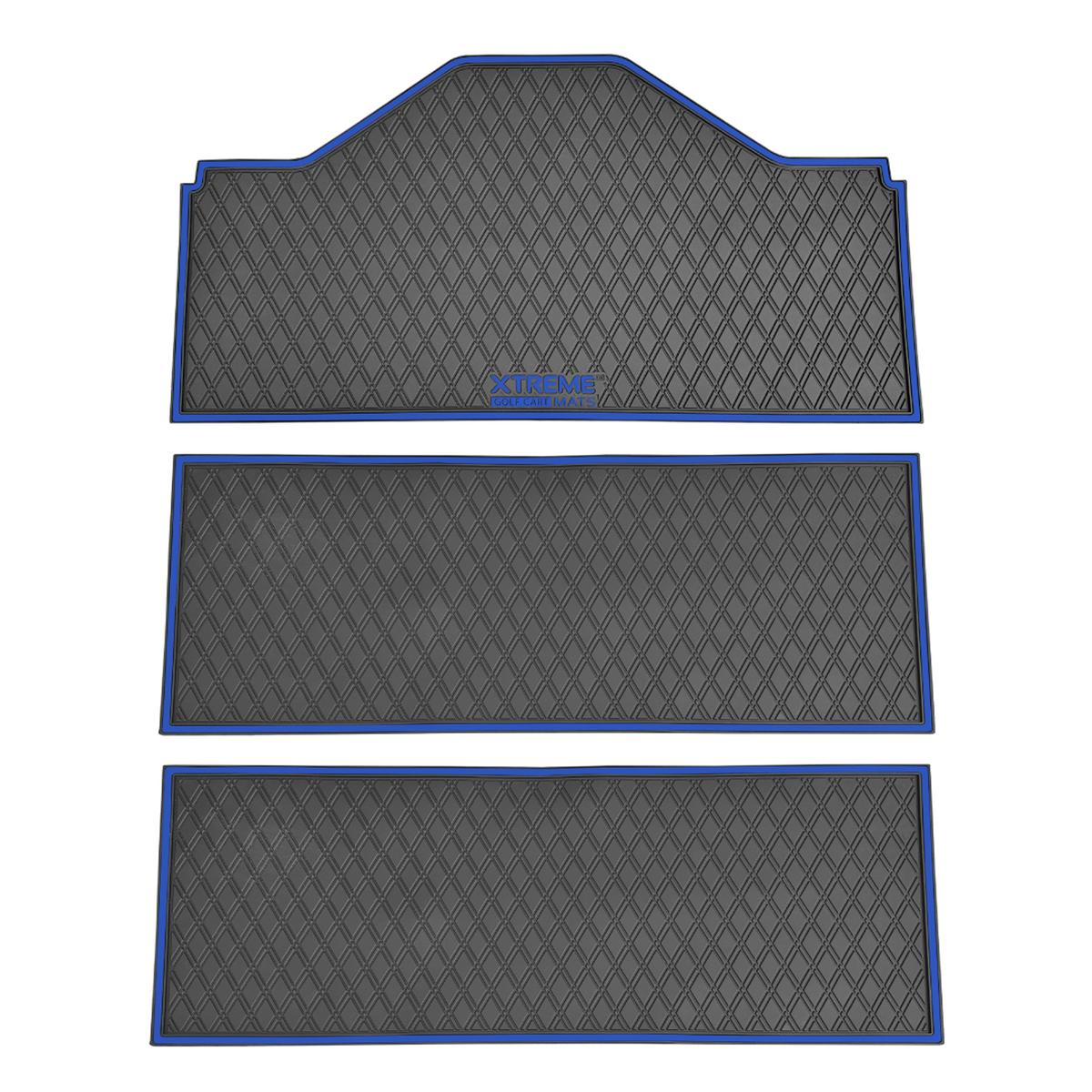 Xtreme Front & Two Middle Floor Mats for Evolution D5 Ranger & Maverick – Black/Blue