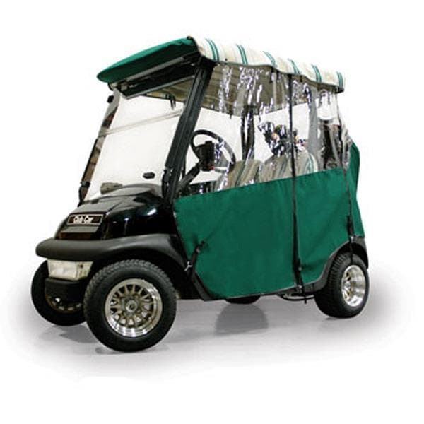 Forest Green Sunbrella 3-Sided Custom Over-The-Top Enclosure - Fits EZGO TXT 1994-Up