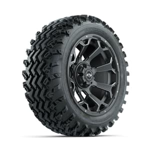GTW Raven Ball Milled/Matte Grey 14 in Wheels with 23x10.00-14 Rogue All Terrain Tires – Full Set