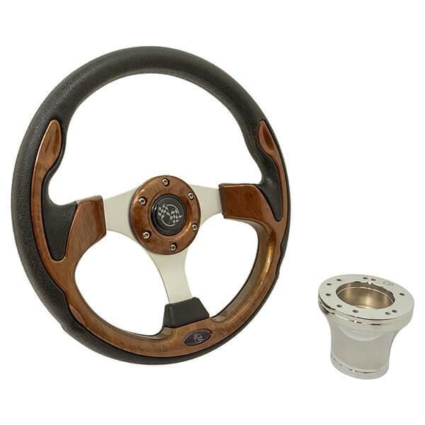 Club Car DS Woodgrain Rally Steering Wheel Kit 82-Up
