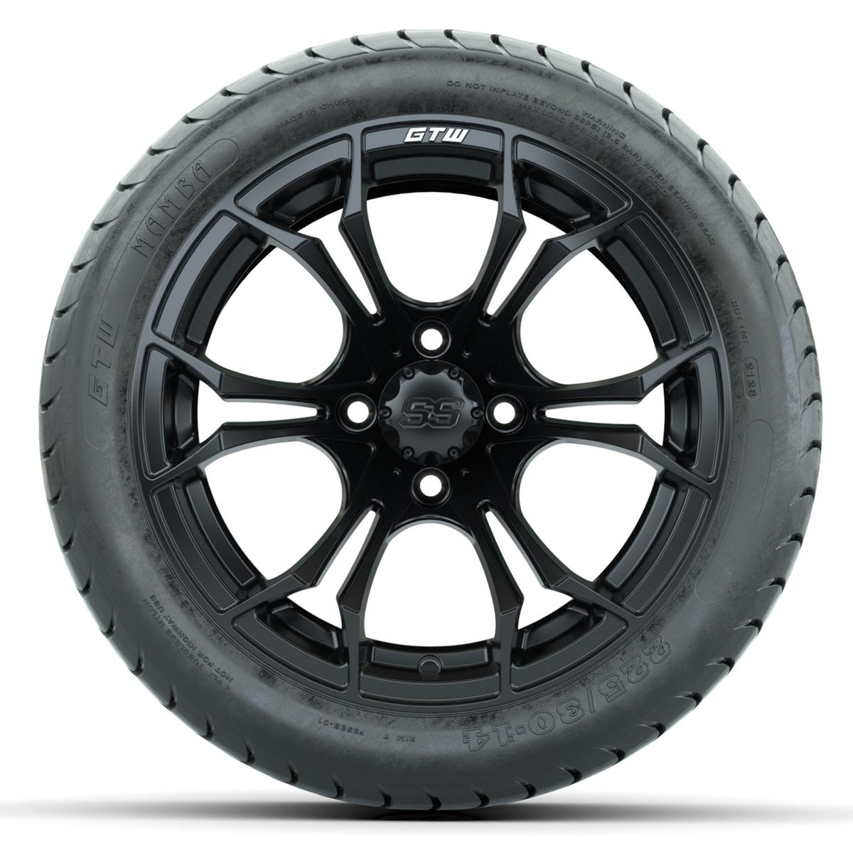 Set of (4) 14 in GTW Spyder Wheels with 225/30-14 Mamba Street Tires