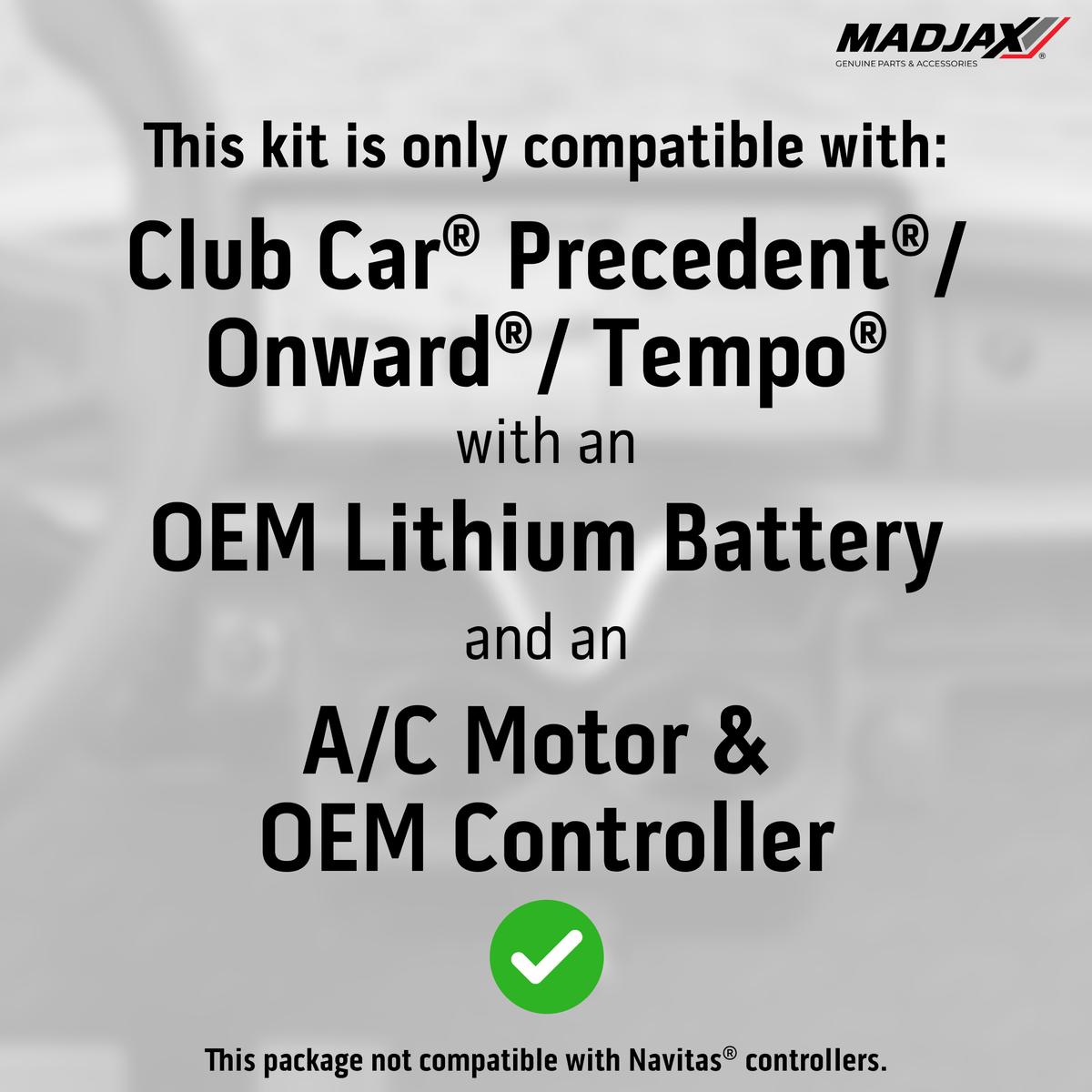 MadJax&reg; Kinect&trade; Display Screen Kit for A/C motor Club Car Electric Models with OEM Lithium Battery (Years 2019-2025)