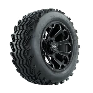 Set of (4) 14 Inch GTW Raven Matte Black Wheels with Sahara Classic All Terrain Tires