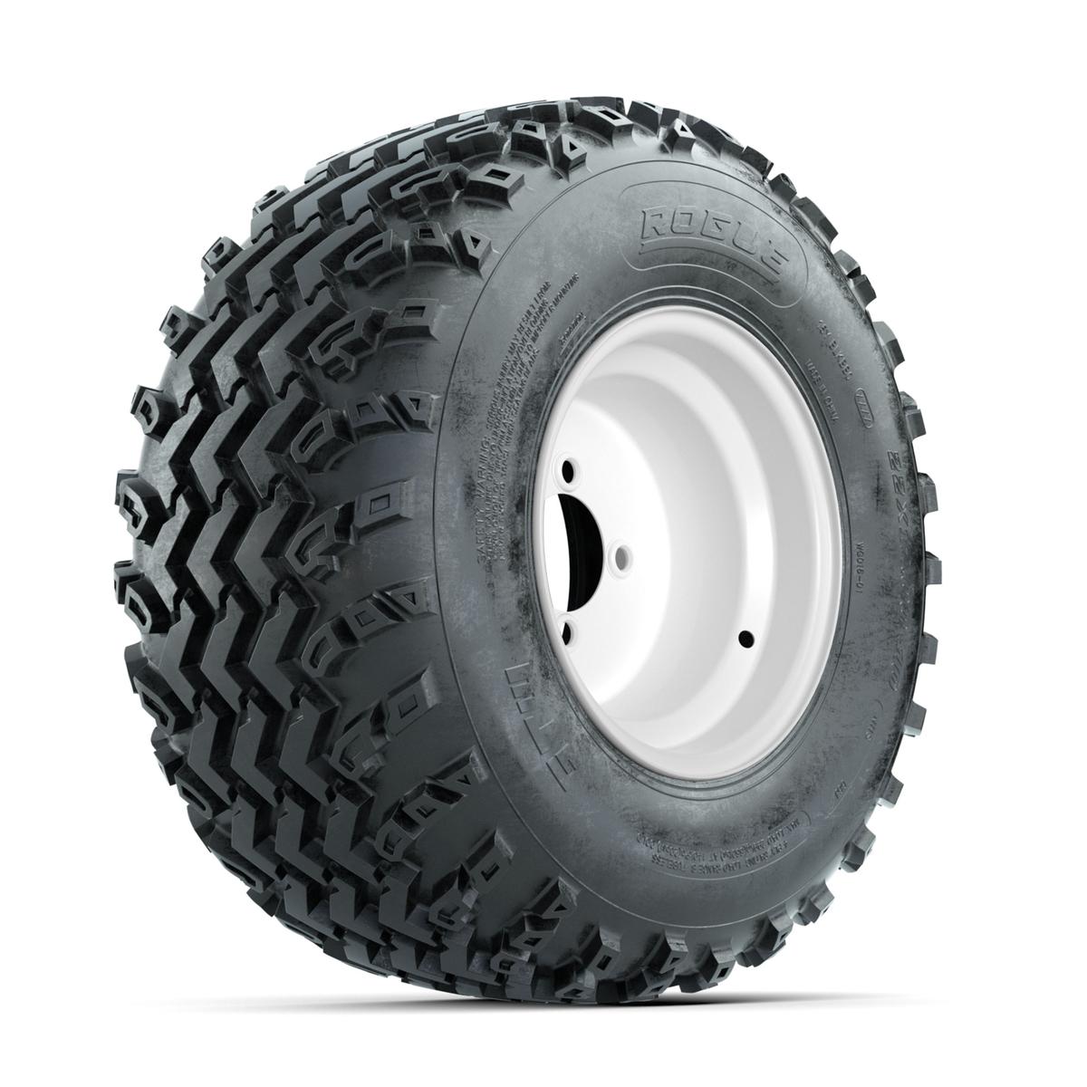 GTW Steel White 10 in Wheels with 22x11.00-10 Rogue All Terrain Tires – Full Set