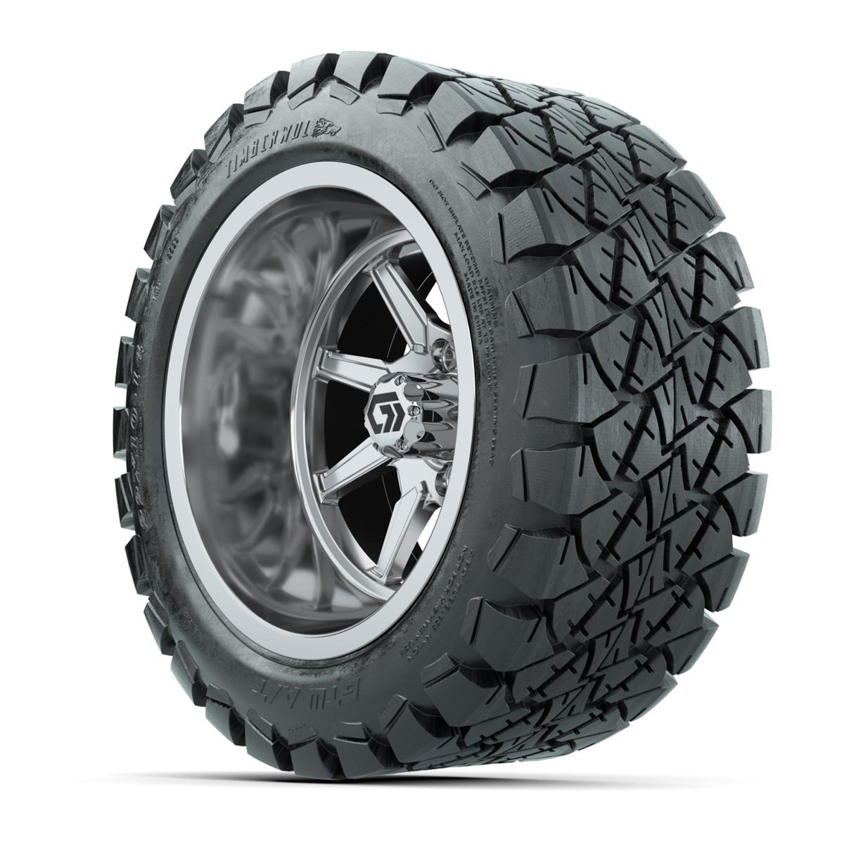 GTW&reg; Reaper Chrome 14 in Wheels with 22X10-14 Timberwolf All-Terrain Tires - Full Set