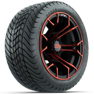 GTW Spyder Red/Black 12 in Wheels with 215/35-12 GTW Mamba Street Tires – Full Set
