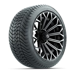 GTW&reg; Phantom Black/Machined 16 in Wheels with 225/40-R16 Mamba Street Tires - Full Set