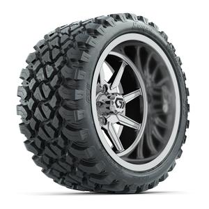 GTW&reg; Reaper Chrome 15 in Wheels with 23X10-R15 Nomad Steel Belted Radial All-Terrain Tires - Full Set