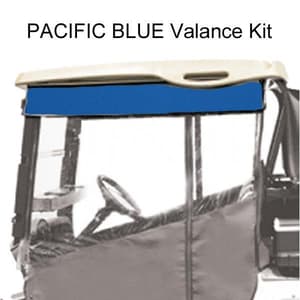 Red Dot Chameleon Valance With Pacific Blue Sunbrella Fabric For Yamaha Drive2 (Years 2017-Up)