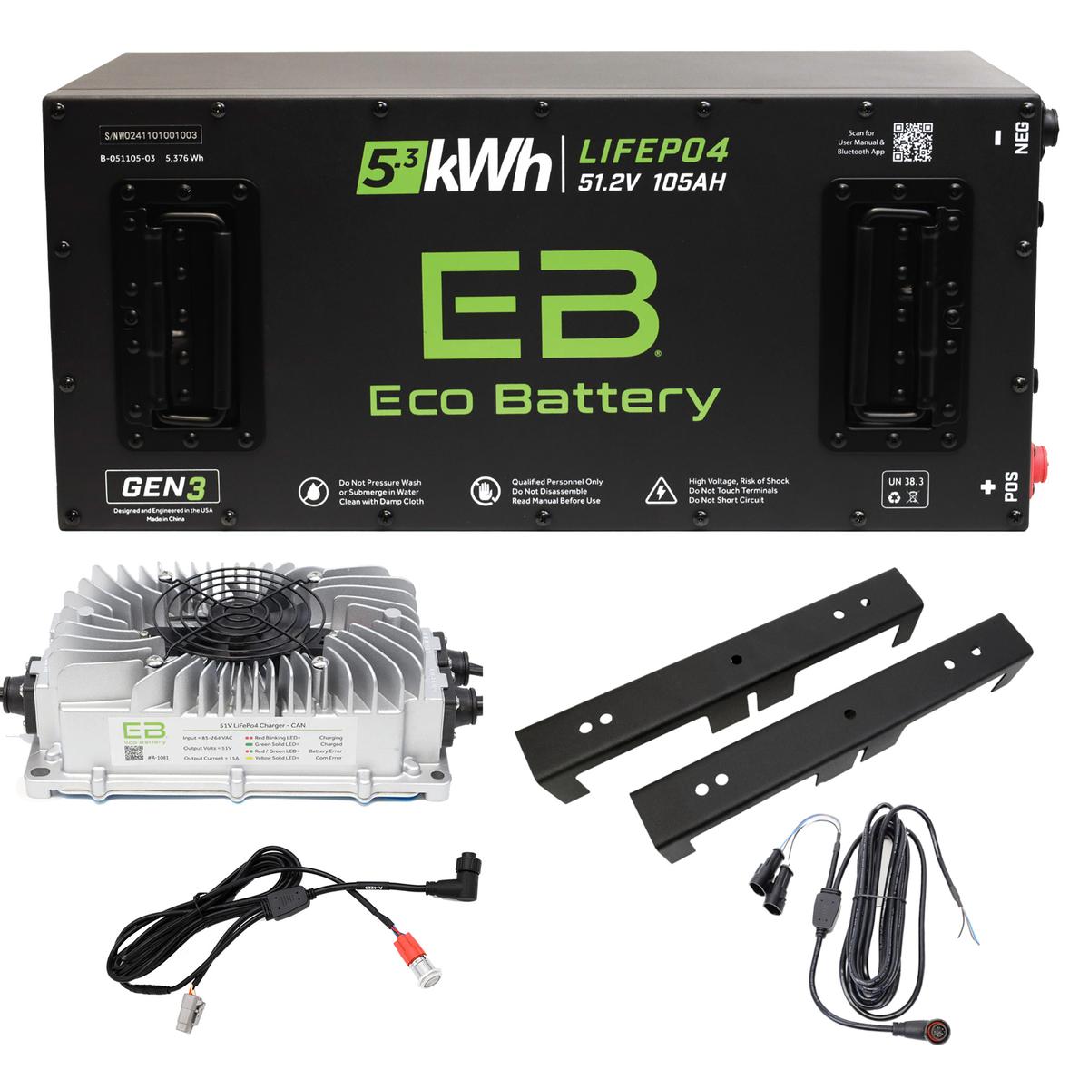 Pilot EV Eco Lithium 51v 105Ah GEN3 Battery Bundle - Skinny