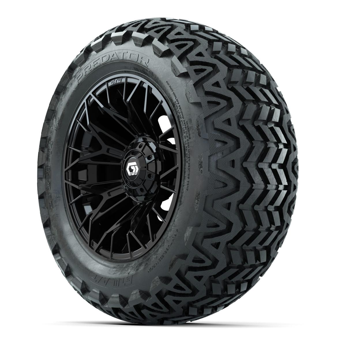 Set of (4) 14 in GTW® Stellar Black Wheels with 23x10-14 Predator All-Terrain Tires