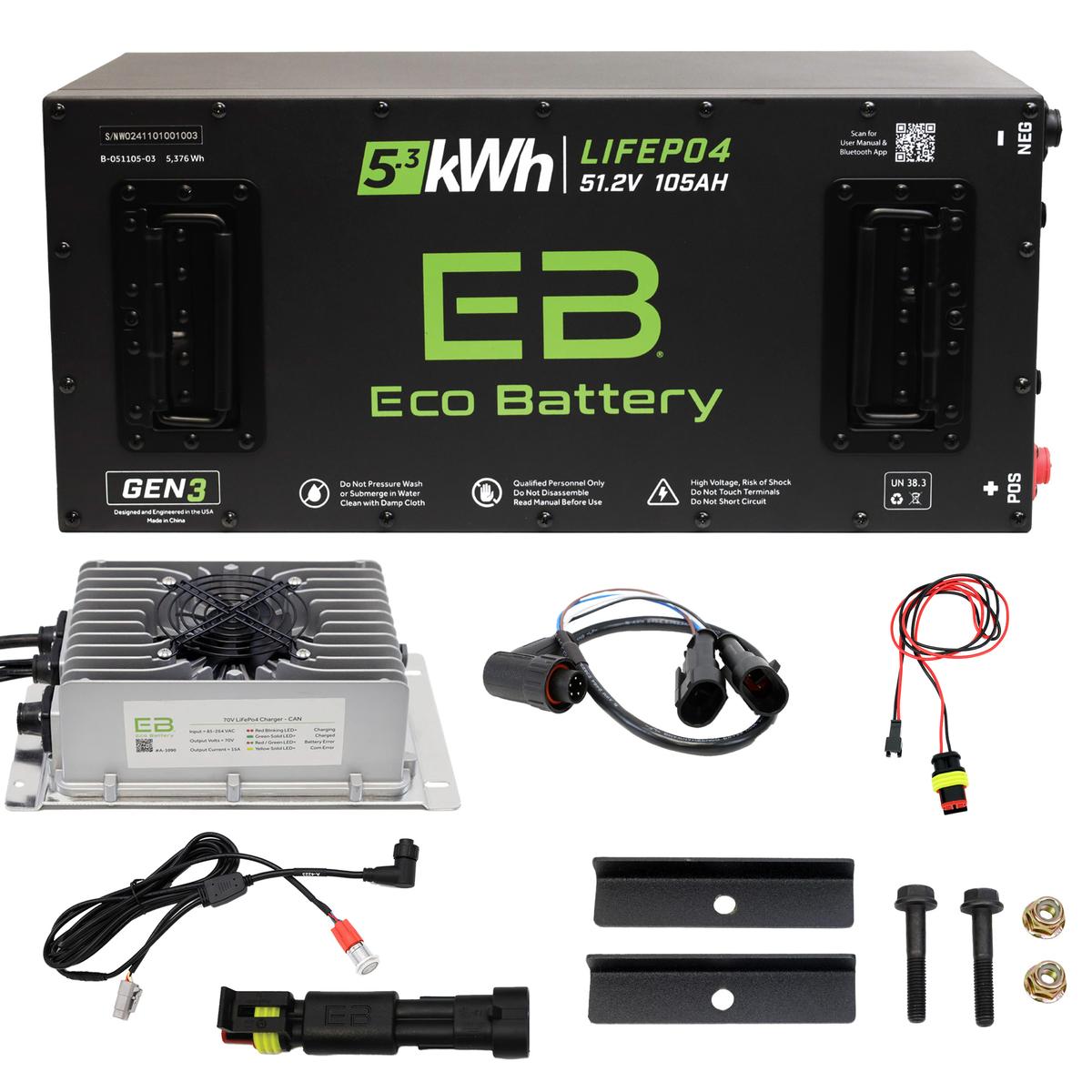 ICON EV 2024-Up Eco Lithium 51v 105Ah GEN3 "ICON MCU" Battery Bundle - Skinny
