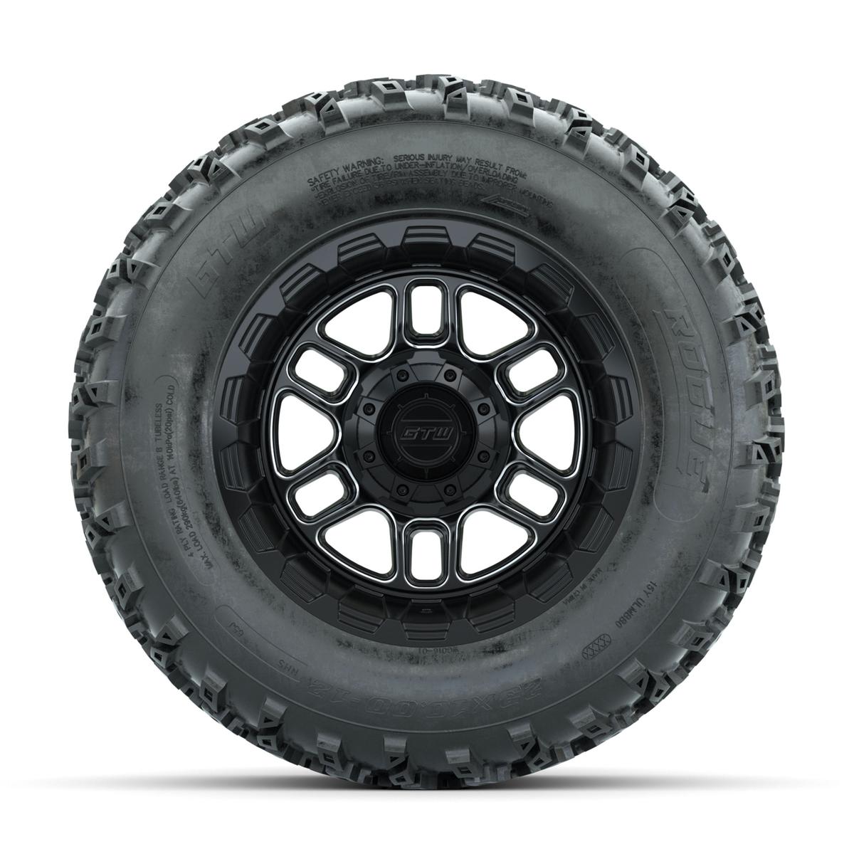 GTW Titan Machined/Black 12 in Wheels with 23x10.00-12 Rogue All Terrain Tires – Full Set