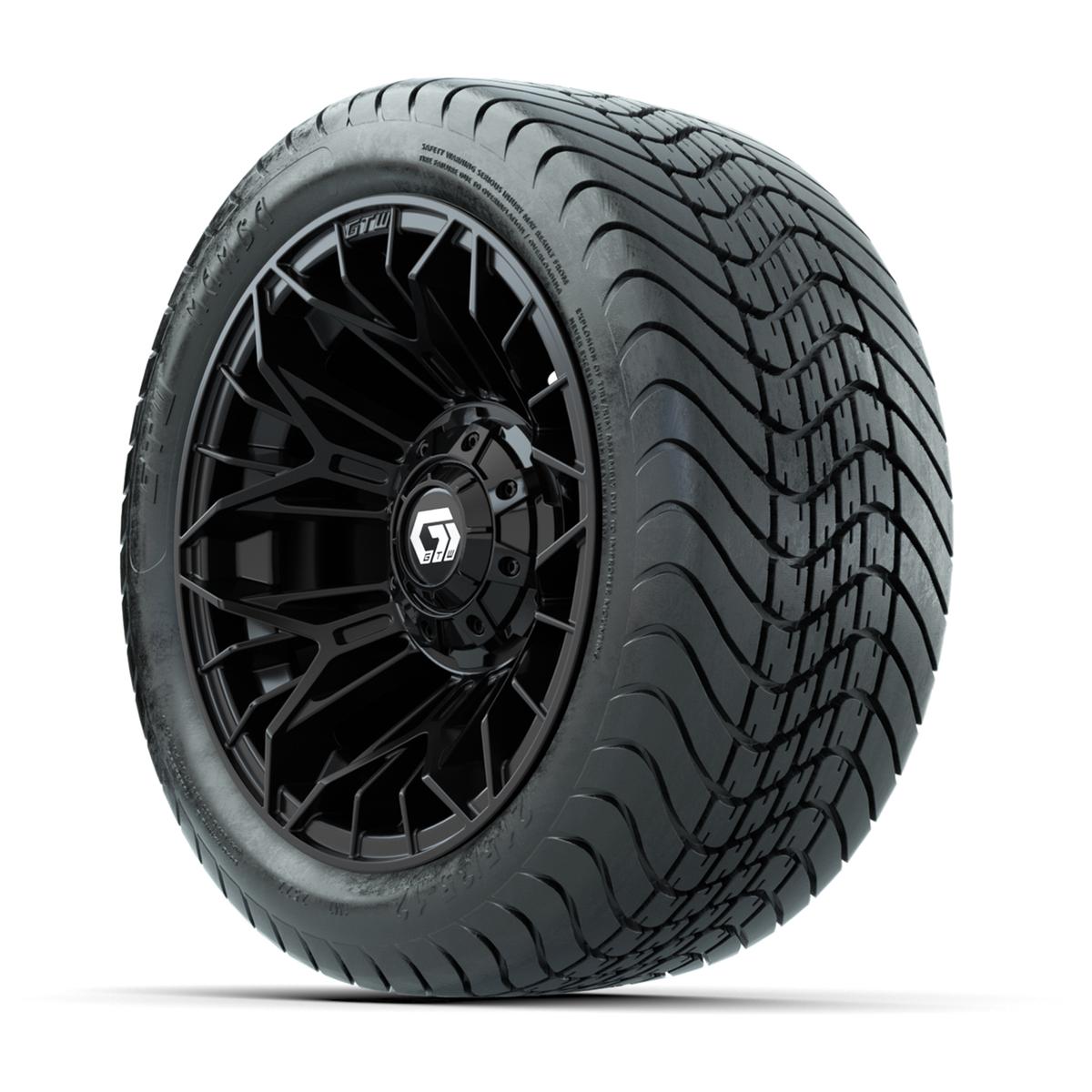 Set of (4) 12 in GTW® Stellar Black Wheels with 215/35-12 Mamba Street Tires