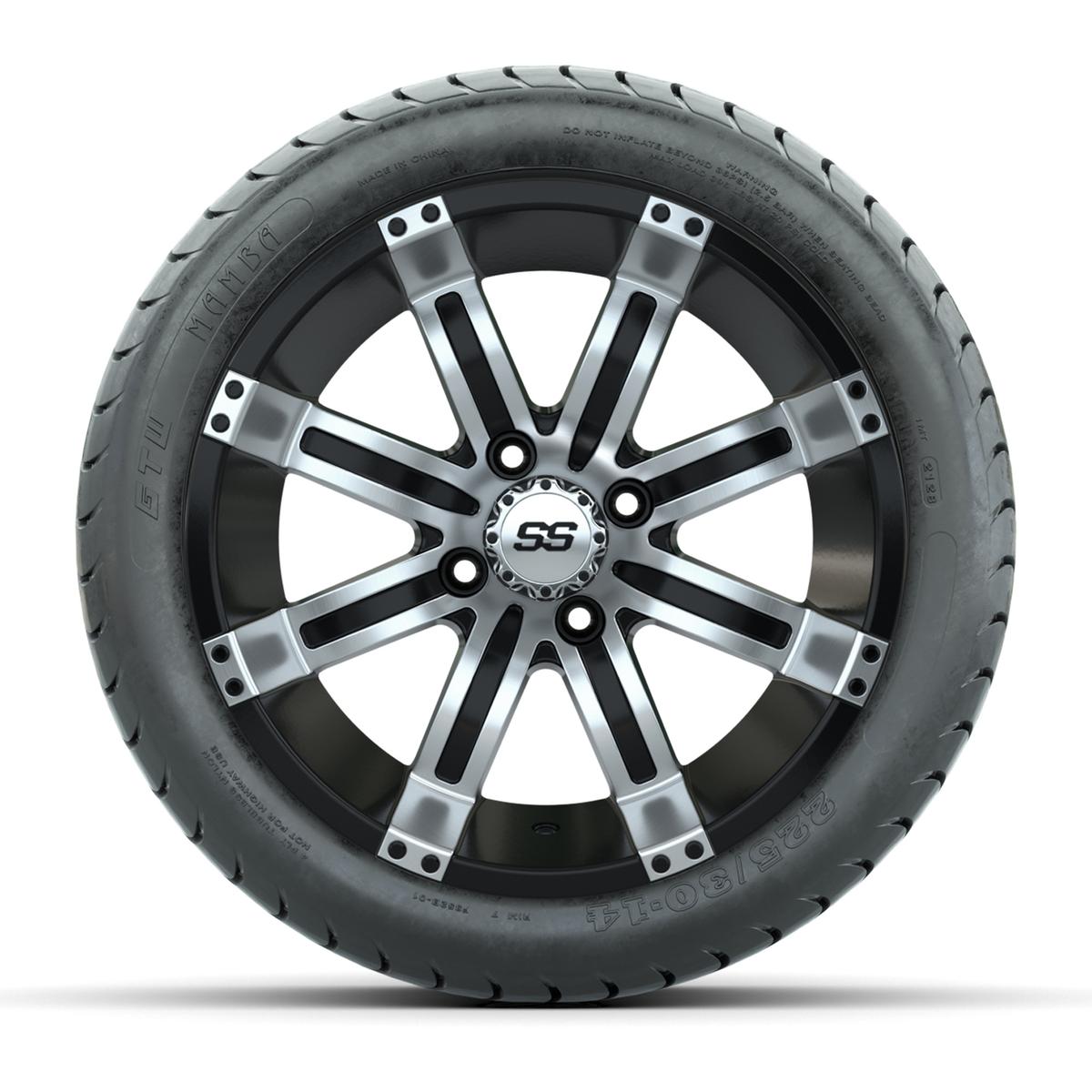 Set of (4) 14 in GTW Tempest Wheels with 225/30-14 Mamba Street Tires