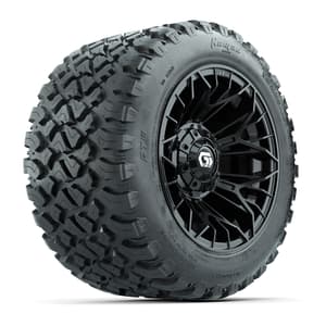 GTW&reg; Stellar Black 12 in Wheels with 20X10-12 Nomad Steel Belt Radial All-Terrain Tires – Full Set