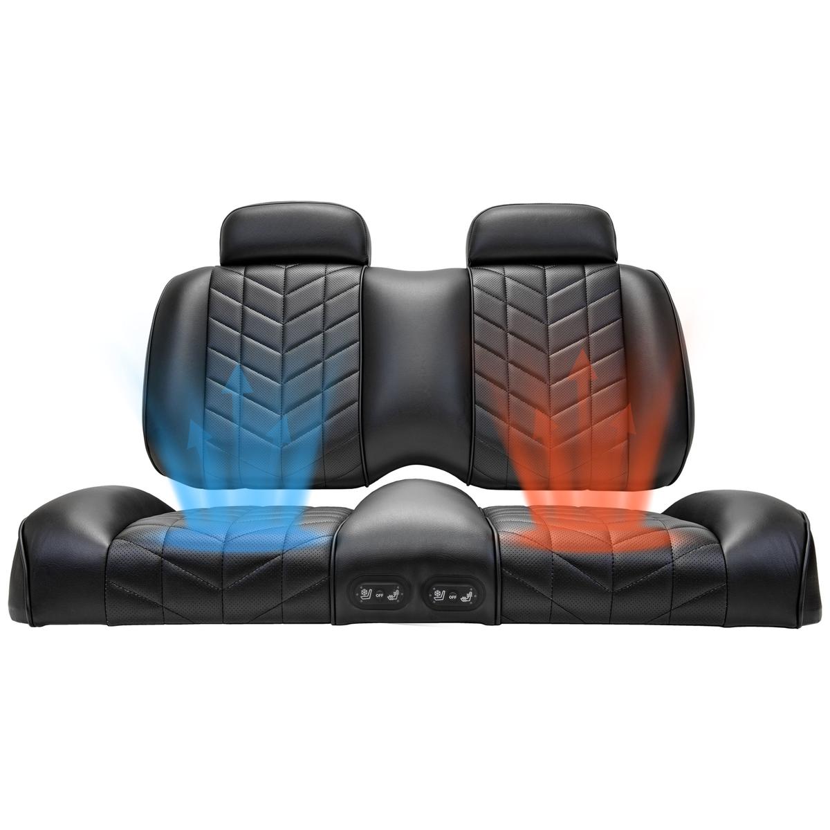 MadJax Aviator Club Car Precedent/Tempo/Onward Black Front Seat Cushions with Thermaflex (Years 2012-Up)