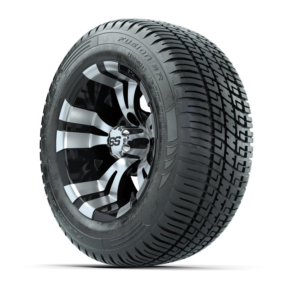 Set of (4) 12 in GTW Vampire Wheels with 215/50-R12 Fusion S/R Street Tires