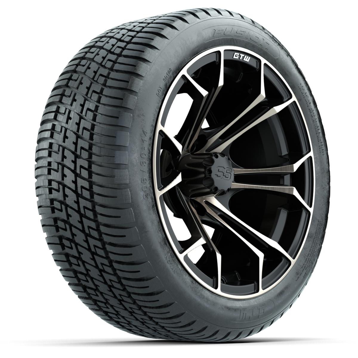 GTW Spyder Bronze/Matte Black 14 in Wheels with 205/30-14 Fusion Street Tires – Full Set