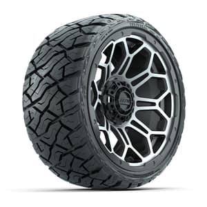 GTW&reg; Bravo Matte Gray/Machined 14 in Wheels with 205/35-R14 Maverick Low-Profile All-Terrain Tires – Full Set