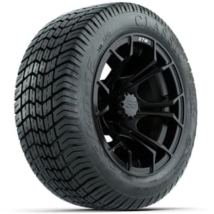 GTW Spyder Matte Black 12 in Wheels with 215/40-12 Excel Classic Street Tires – Full Set