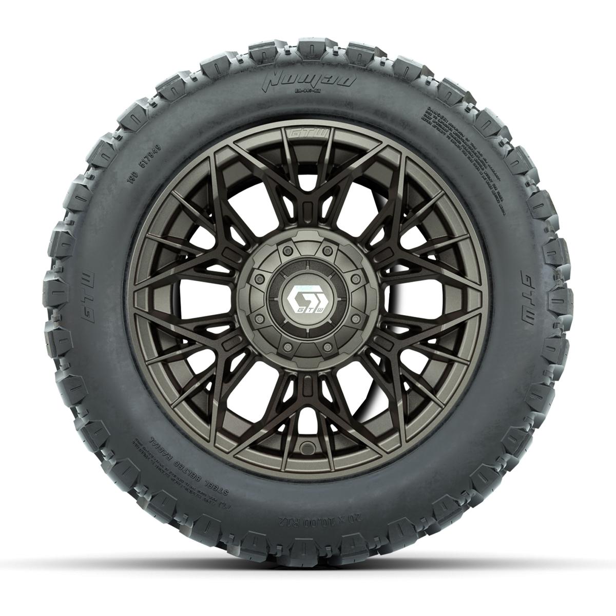 GTW&reg; Stellar Matte Bronze 12 in Wheels with 20X10-12 Nomad Steel Belt Radial All-Terrain Tires – Full Set