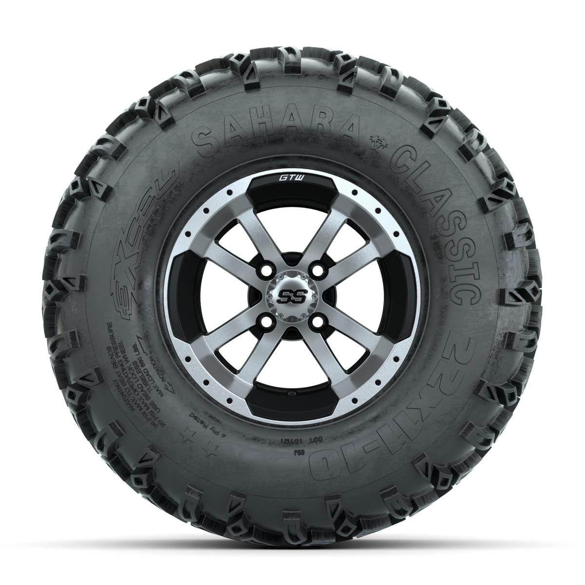 Set of (4) 10 in GTW Storm Trooper Wheels with 22x11-10 Sahara Classic All-Terrain Tires