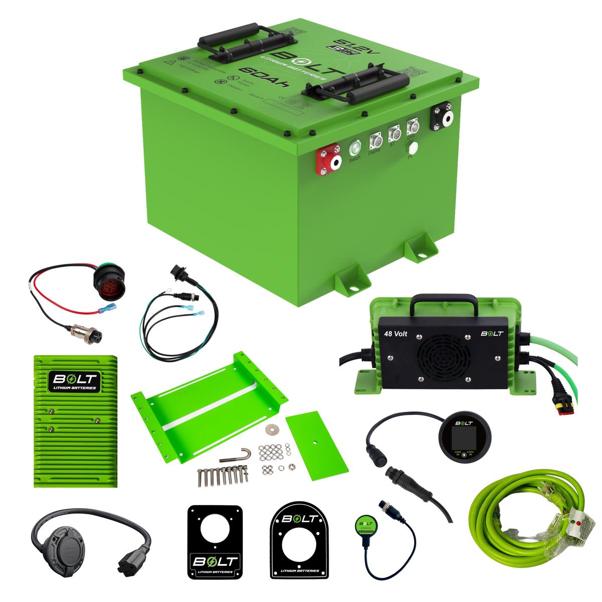 Bolt Energy Club Car 51V 60AH Heated Standard Battery FactorySync Kit with EZ Bracket