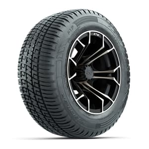 Set of (4) 12 in GTW Spyder Wheels with 215/50-R12 Fusion S/R Street Tires