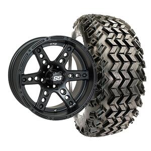 Set Of (4) 14" Domintor Wheels On A/T Tires (Lift Required)