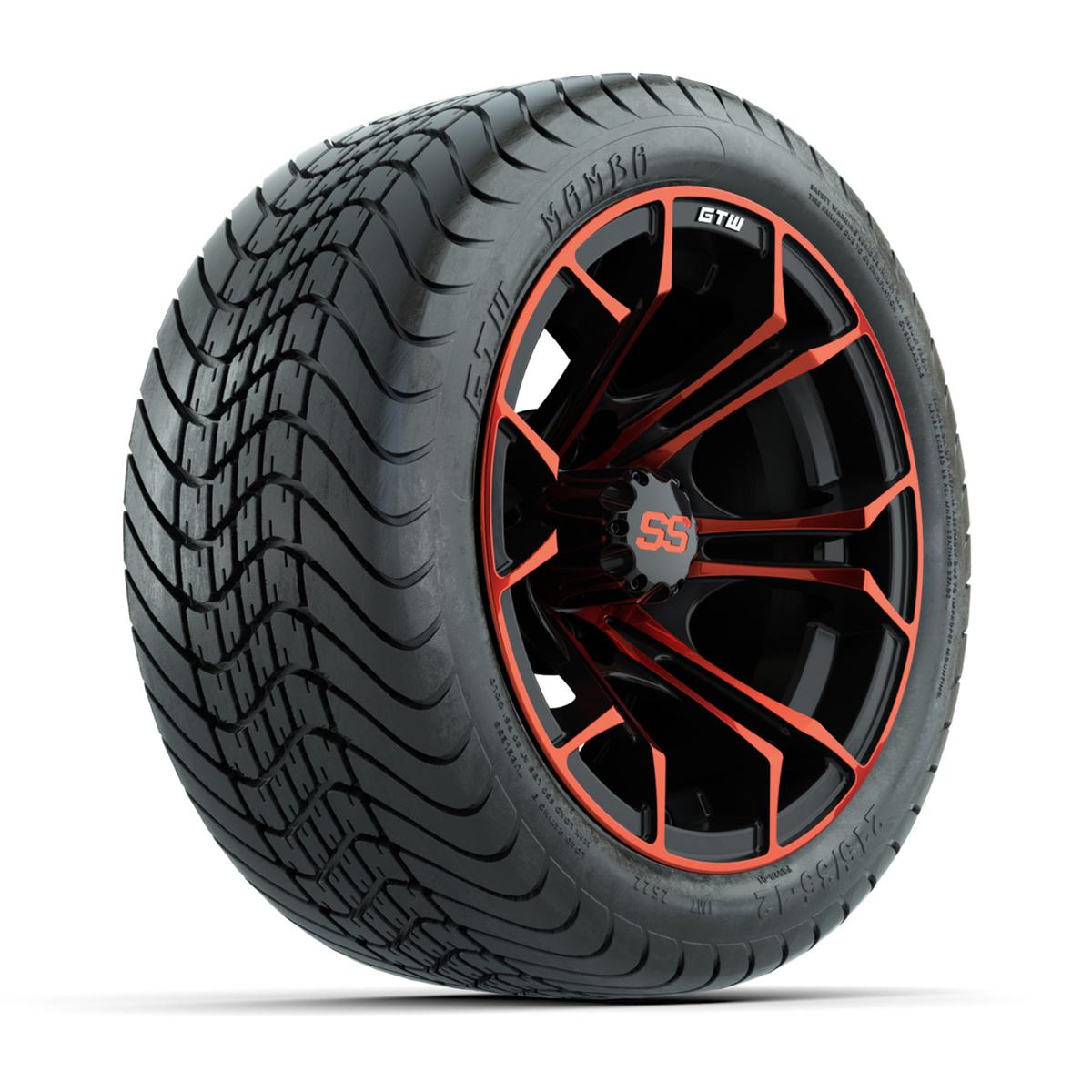 GTW Spyder Red/Black 12 in Wheels with 215/35-12 GTW Mamba Street Tires – Full Set